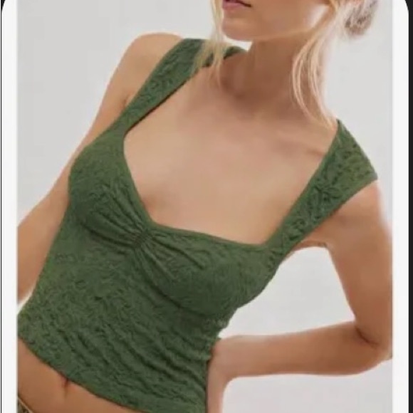 Free People Green Textured Tank Top - Picture 3 of 5